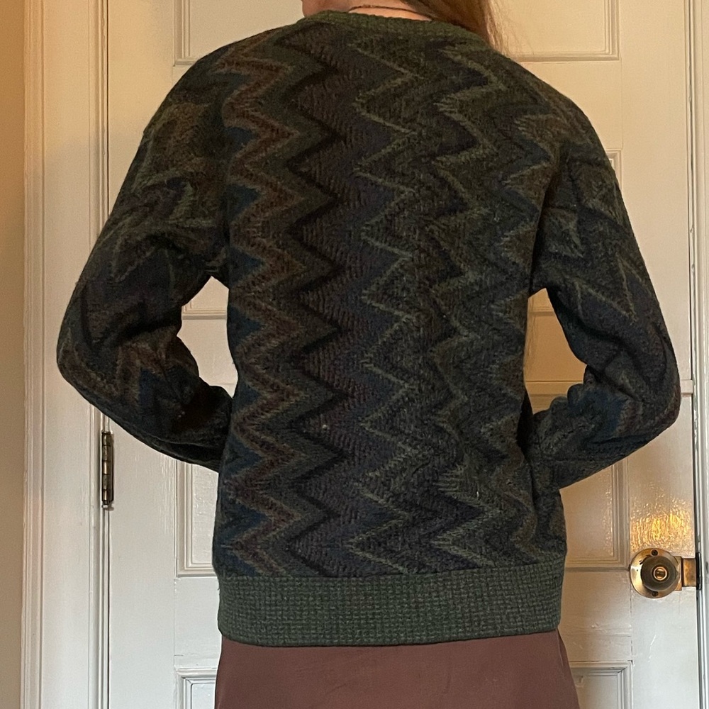 Vintage Grandpa Green Knit Sweater